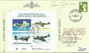 Tom Gleave signed 75th Anniversary of the Royal Naval Air Service FDC No. 546 of 750. Flown in