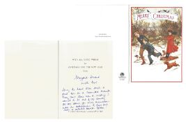 Margaret Howard Christmas card with personal message to the recipient (unknown) inside. Good
