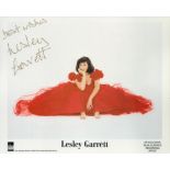 Lesley Garrett signed 10x8inch colour photo. Good condition. All autographs come with a