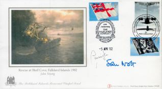 Rescue at Bluff Cover Falklands War Cover. Signed Cecil Parkingson was a member of the small War