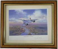 Timothy O'Brien: Supersonic London signed by artist in pencil 12x10 inch framed print. Westminster