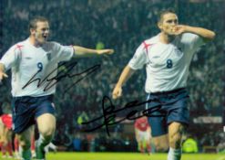 Wayne Rooney and Frank Lampard signed 10x8 inch colour photo pictured while playing for England.