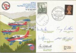World Light Aeroplane champs multiple signed Air Display cover. Signed by 5 team members. Good