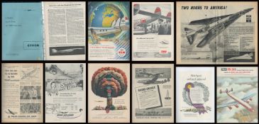 Advertisements from various Aircraft Publications from the 1930s and 1940s for Air Travel Includes