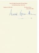 Sir David Rowe-Ham GBE D. Litt Lord Mayor of London 1986-87, signature on Lord Mayor headed paper.