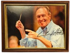 Claudio Abbado signed 12x8 framed colour photo. Good condition. All autographs come with a