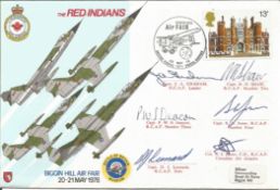 Red Indians Air Display team cover flown and signed by six team members. Good condition. All