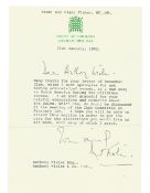 Sir Nigel Fisher, MC, MP House of Commons Letter 21st Jan 1982. Anthony Wieler Esq. Good