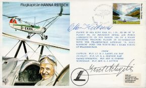Test Pilot Cover Hanna Reitsch Signed Gerd Achgelis Helicopter and WW11 Jet Test Pilot. and Otto