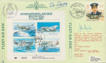 WW2 BOB fighter pilots John Selway and John Cunningham signed Biggin Hill Air Fair cover. Good