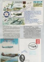 WW2 BOB fighter pilots John Ditzel 25 sqn and Peter Fox 56 sqn signed on two RAF covers fixed with