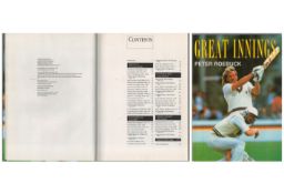 Great Innings Peter Roebuck first edition hardback book. Published 1990. Good condition. All