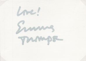 Emma Thompson signed 6x4 inch white card. Good condition. All autographs come with a Certificate