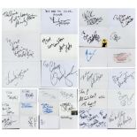 Musicians signed Autograph card signatures such as Steve Gibbons Band signed by P J Wright, Mark