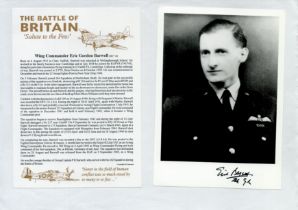 WW2 BOB fighter pilot Eric Barwell 264 sqn signed 6 x 4 b/w photo in uniform fixed with printed