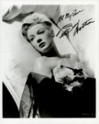 Betty Hutton signed 10x8 inch black and white photo. Good condition. All autographs come with a
