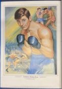 Johnny Famechon 1945-2022 Signed 20x28 World Featherweight Champion 1969-70 Print . Good