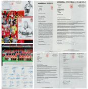 Football Collection of ARSENAL. 1 signed Bob Wilson plus 4 TLS Amanda Docherty, 2xLynne Chaney