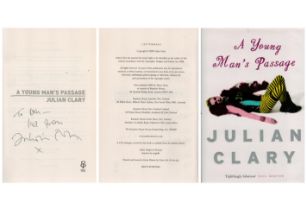 A Young Man's Passage by Julian Clary signed first edition hardback book. Published 2005. Good