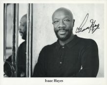 Isaac Hayes signed 10x8 inch black and white promo photo. Good condition. All autographs come with a