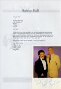 Bobby Ball and Tom Cannon signed 6x4 inch colour promo photo, accompanied by hand signed letter.