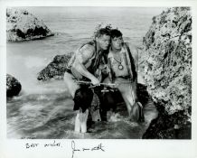 James MacArthur signed 10x8 inch Swiss Family Robinson black and white photo. Good condition. All