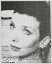 Jacqueline Pearce signed 10x8inch black and white grainy photo. Dedicated. Good condition. All