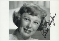 June Allyson signed 8x6 inch black and white photo. Good condition. All autographs come with a