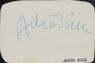 Acker Bilk 1929 2014 - English Clarinettist signature piece. Good condition. All autographs come