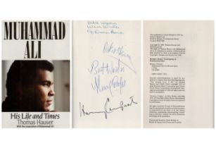 Muhammad Ali His Life and Times multi signed first edition hardback book. Published 1991. Signed