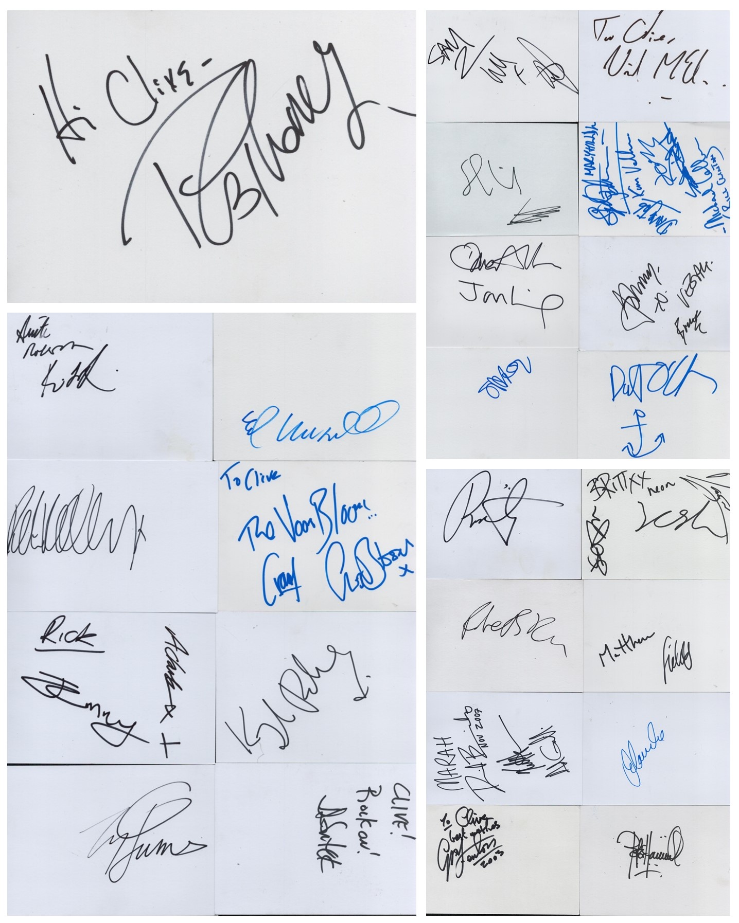 Rock Band/Punk Band and Band Musicians signed Autograph card signatures such as The Verve signed