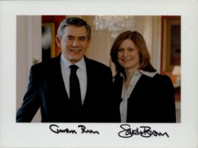 Gordon Brown and Sarah Brown signed 8x6 inch colour photo. Good condition. All autographs come