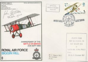 WW2 BOB fighter pilot John Pattison 92 sqn signed RAF Biggin Hill Battle of Britain Ann cover.