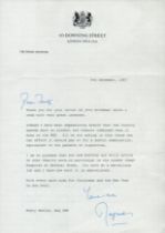 Margaret Thatcher TLS dated 8th December 1987 rare letter. A 1987 letter from Margaret Thatcheras