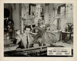 Frankie Vaughan signed "The Lady is a Square" 10x8 inch black and white lobby card photo. Good