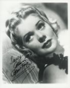 Alice Faye signed 10x8 inch black and white photo. Good condition. All autographs come with a