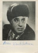 Aram Khachaturian Rare Hand Signed Photograph Of The Soviet Armenian Composer And Conductor. 7x5