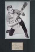 Billy Fury (1940 1983) Singer Signed Album Page With 12x19 Mounted Photo Display. Good condition.