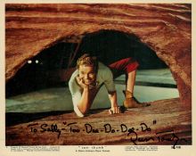 Russ Tamblyn signed "Tom Thumb " 10x8 inch colour lobby card dedicated inscribed To Sally "Too Dee