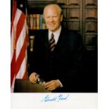 Gerald Ford signed 10x8 inch colour photo. Good condition. All autographs come with a Certificate of