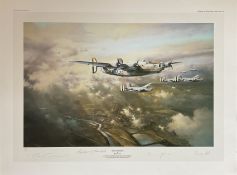 WWII Welcome Sight 28x21 inches multi signed colour print limited edition 157/1000 signed in