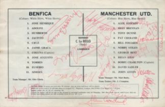 Manchester United v Benfica 1968 European Cup Final multi signed original football programme 16