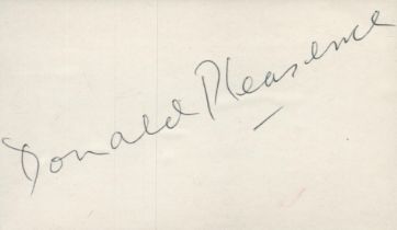 Donald Pleasence signed 5x3 inch approx signed white card. Good condition. All autographs come