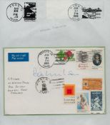 Bob Wilson signed USA FDC. Mailed and franked in Robert USA. 7 Stamps plus Double Postmarks 21 Jun