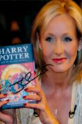 J. K. Rowling signed Colour Photo 12x8 Inch. Is a British author and philanthropist. She wrote Harry