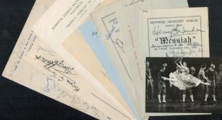 Collection Of Signed Stage, Opera And Ballet Programes, Letters And Photographs From The 1940's