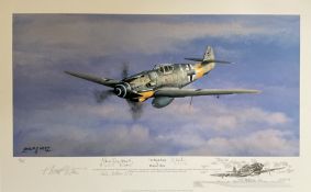 WWII 28x17 inch approx. signed colour print titled The Black Tulip (Remarque Edition) 4/25 signed in