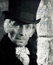 Peter Cushing signed 10x8 inch vintage black and white photo picturing Cushing as the Baron