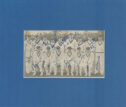 Cricket 1951 South Africa Touring Team signed on newspaper photo, 15 autographs including Chubb,
