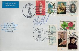 Harvey Smith signed USA cover. Mailed and franked in Harvey and Smith in the USA 9 Stamps plus